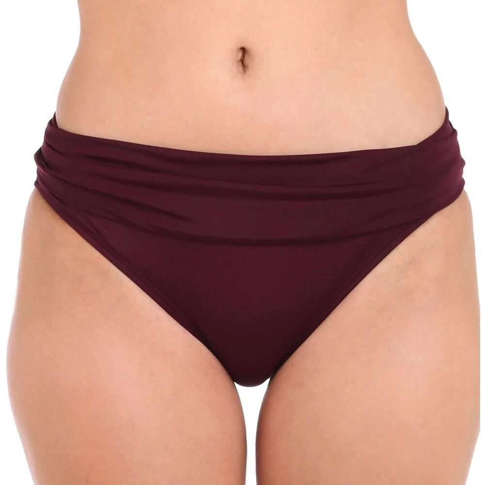 La Blanca Wine Ruched Hipster Bikini Bottom